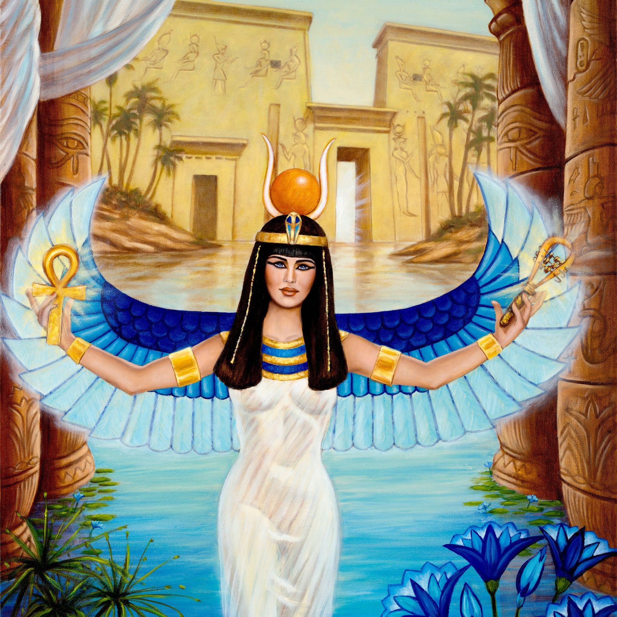 Auset Egyptian Oracle Cards by Elisabeth Jensen – The Blue Lotus
